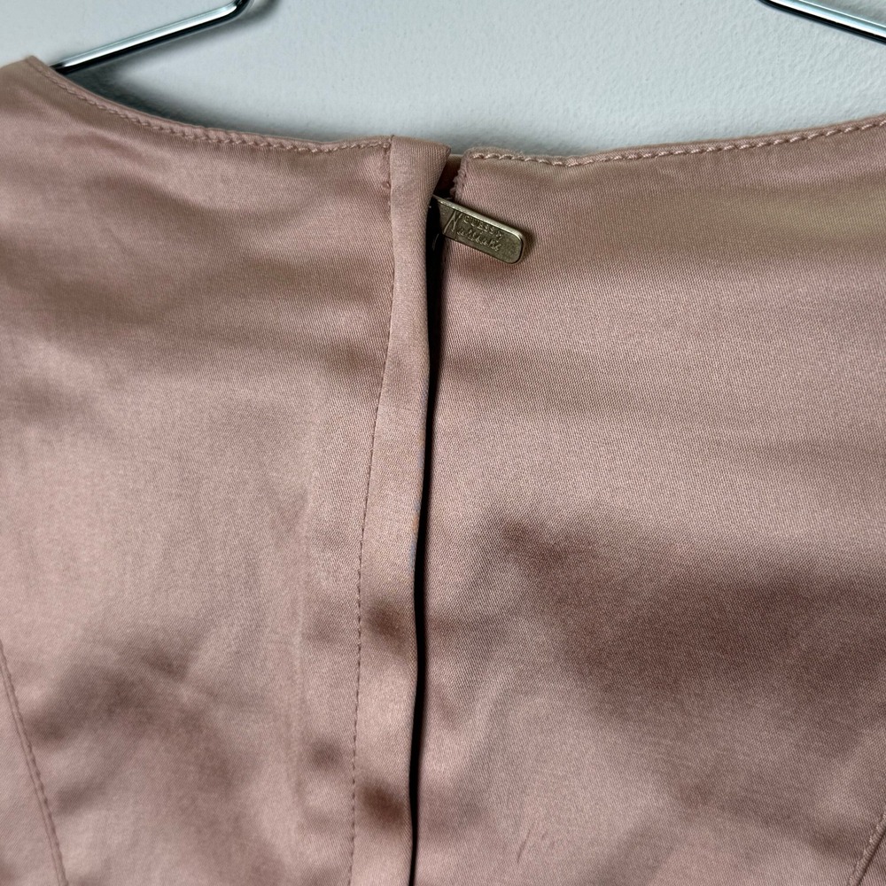 Guess by Marciano Blush Pink Satin Cap Sleeve Sheath Dress‎ Size 6 - Picture 6 of 7